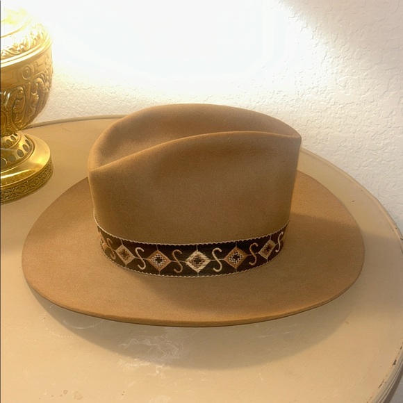 Vintage Stetson 4X Beaver Western Hat – Size 7 3/8 – Tan Felt – Made in USA - Picture 2 of 5